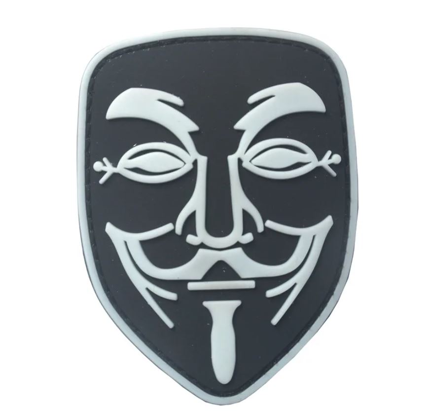 Anonymous Vendetta Airsoft Patch Guy Fawkes Mask Softair Velcro Patch