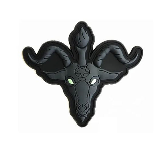 Baphomet Sabbatic Goat PVC Velcro Patch Satanic Sigil Klett Aufnäher