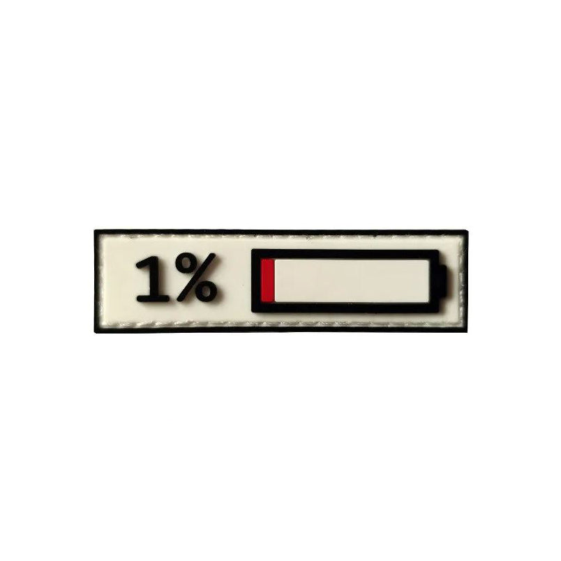 Battery Level 1% Airsoft Patch Phone Battery Charge Softair PVC Velcro Patch