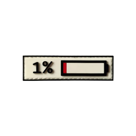 Battery Level 1% Airsoft Patch Phone Battery Charge Softair PVC Velcro Patch