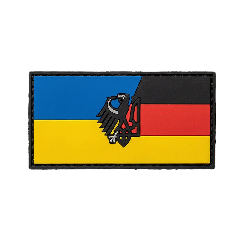 Germany Ukraine Friendship PVC Patch FRG Flag Velcro Hook and Loop Patch