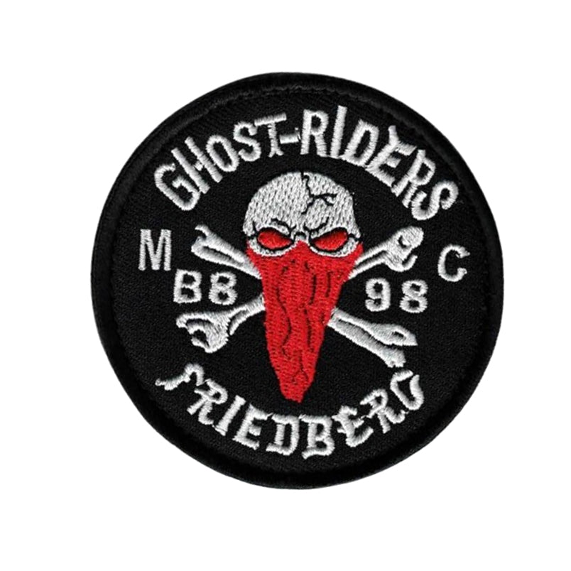 Ghost Riders MC Friedberg Velcro Patch Motorradclub Totenkopf Klett Aufnäher