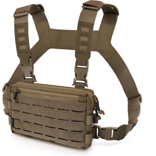 Modular Bushcraft Chest Rig – Compact survival vest with main compartment, PALS laser cut & EDC organization