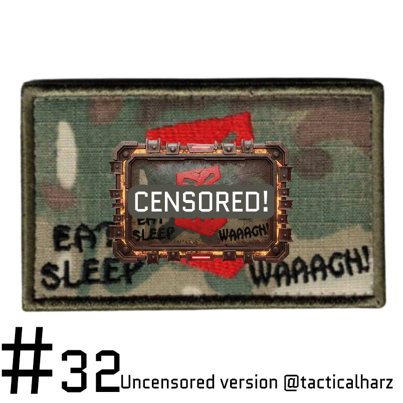 Greenskinz Velcro Patch – Eat Sleep WAAARG! Multicam TAC-HAMMER