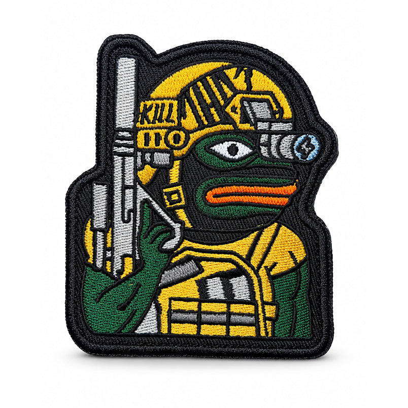 Pepe Meme Soldat Patch Wütender Frog Meme Embroidery Nylon Klett Aufnäher