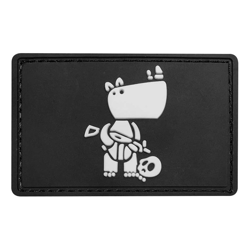 Rhinoceros Airsoft Patch Rhino PVC Softair Velcro Patch Black