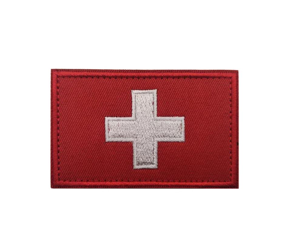 Switzerland Tactical Flag Fabric Velcro Patch Switzerland