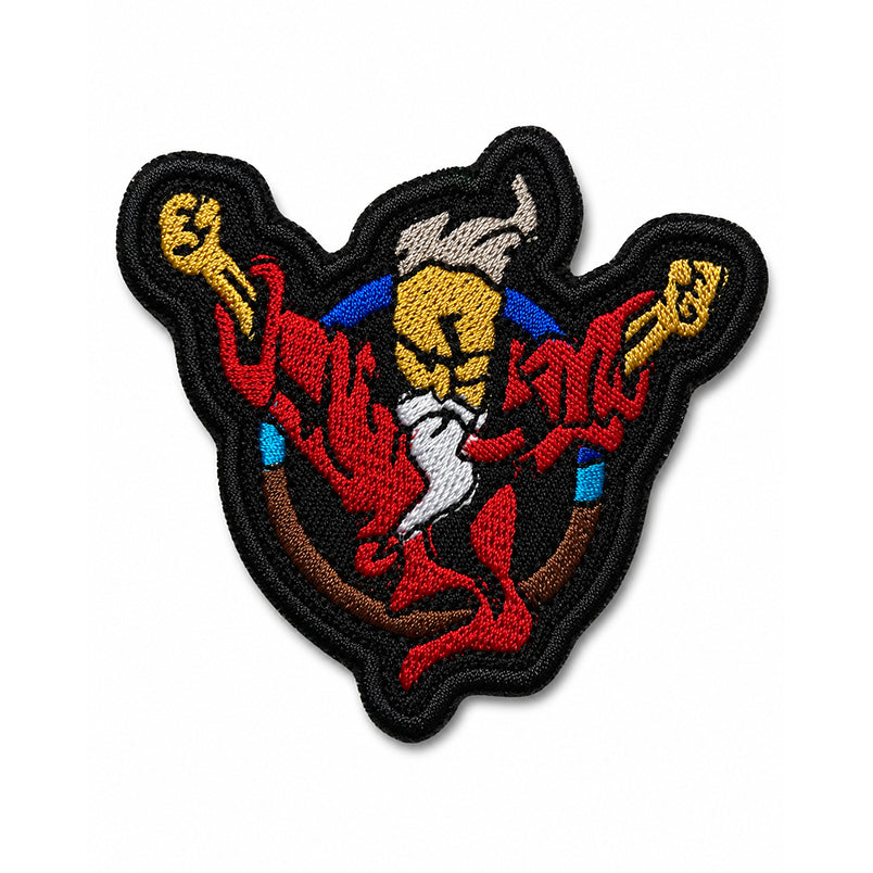 The Wizard Thunderdome Mascot Logo Patch Embroidery Nylon Klett Aufnäher