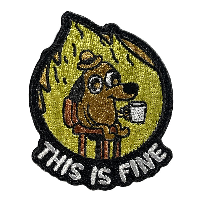 This is Fine Airsoft Bushcraft Fabric Patch Meme Softair Velcro Patch