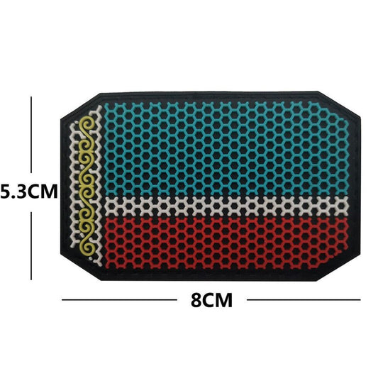 Chechnya Chechen Flag Hexagon Velcro PVC Patch Chechnya Flag Velcro Patch