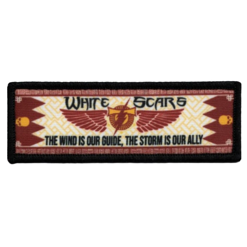 White Scars Velcro Patch Space Marine Chapter Jagatai Khan Velcro Patch