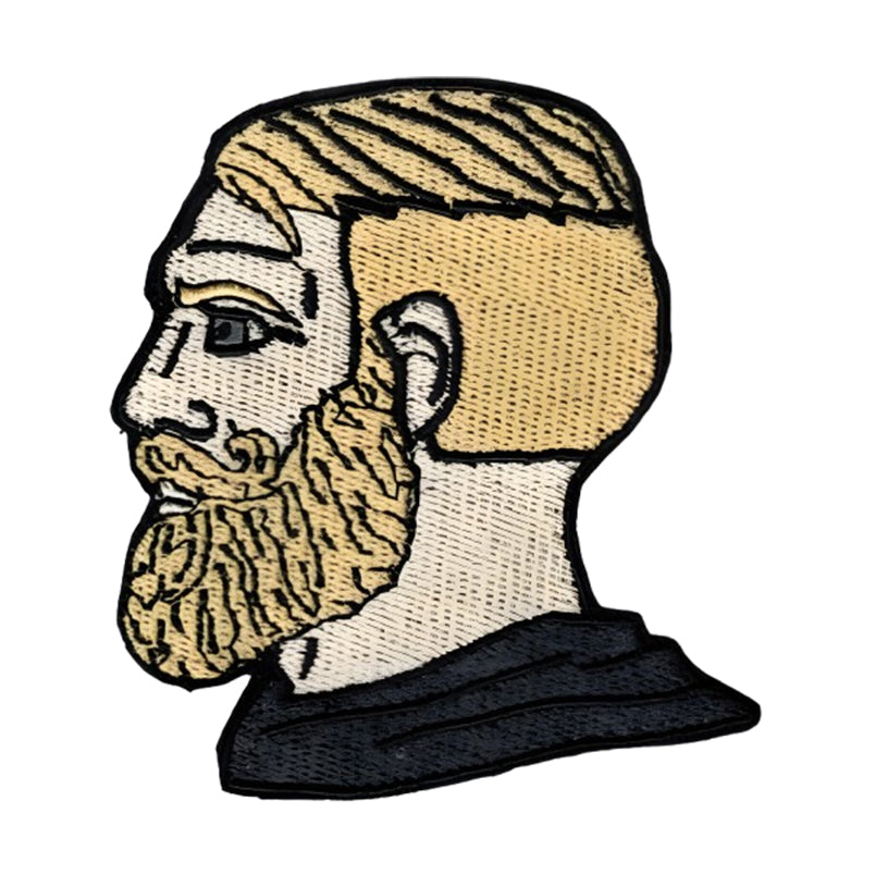 Yes Chad Meme Fabric Patch Nordic Gamer Alpha Male Velcro Patch