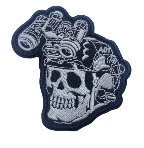 NVG Skull Airsoft Velcro Patch Night Vision Device Skull Softair Velcro Patch