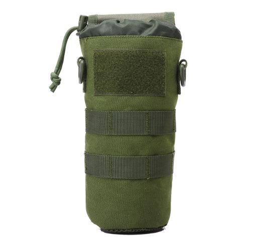 Foldable MOLLE bottle pouch – 1000D nylon water bottle holder with drawstring and Velcro cover (0.5–1L)