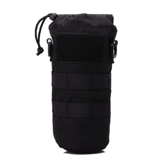 Foldable MOLLE bottle pouch – 1000D nylon water bottle holder with drawstring and Velcro cover (0.5–1L)