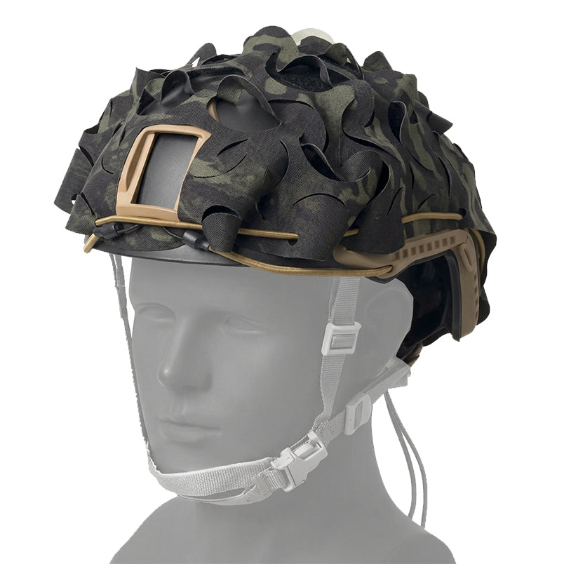 3D Leaf Helmet Cover Multitarn – Laser Cut Helmet Camouflage Net for FAST / MICH | Tactical Scrim Cover