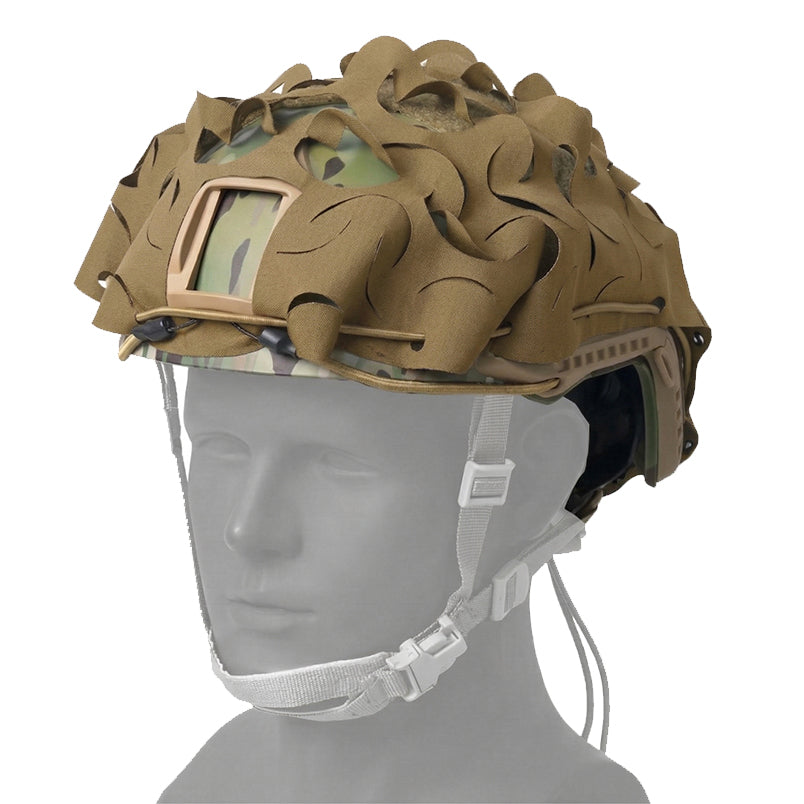 3D Leaf Helmet Cover Multitarn – Laser Cut Helmet Camouflage Net for FAST / MICH | Tactical Scrim Cover
