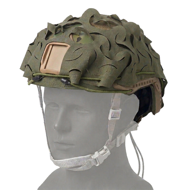 3D Leaf Helmet Cover Multitarn – Laser Cut Helmet Camouflage Net for FAST / MICH | Tactical Scrim Cover
