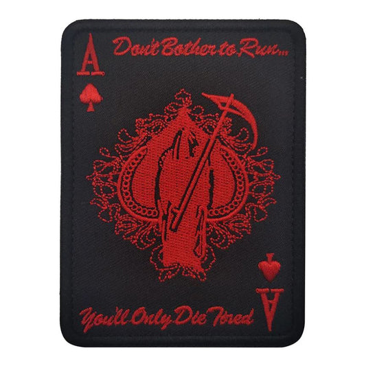 Ace of Spades Airsoft Patch Don't Bother To Run Softair Klett Aufnäher