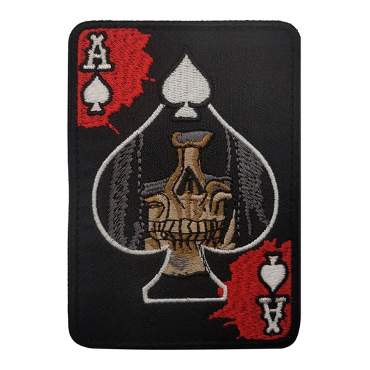 Ace of Spades Grim Reaper Airsoft Patch Pik-ass Sensenmann Softair Klett Aufnäher