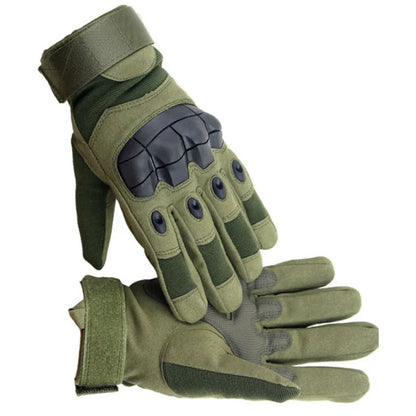 Airsoft Handschuhe Tactical Gloves mit gummierten Knöchelschutz Oliv Grün