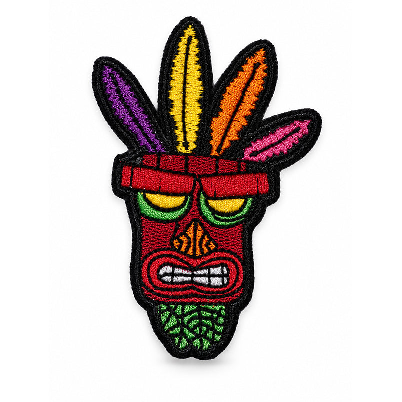 Aku Aku Maske Crash Bandicoot Patch Embroidery Nylon Klett Aufnäher
