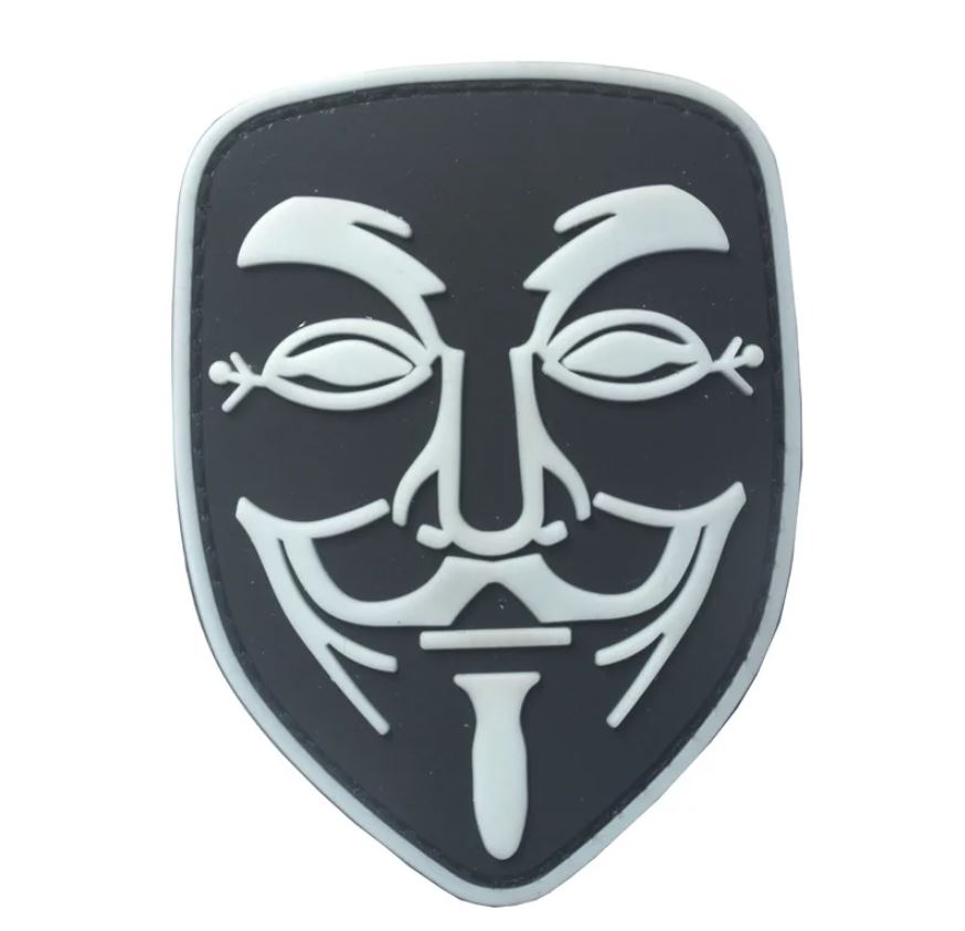 Anonymous Vendetta Airsoft Patch Guy Fawkes Maske Softair Klett Aufnäher