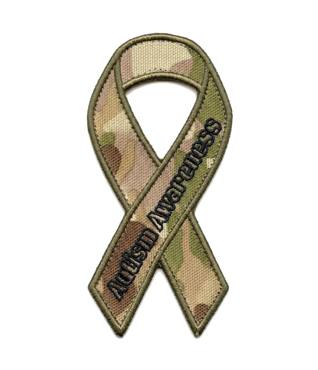 Autism Awareness Ribbon Velcro Patch Autistic Multicam Velcro Patch