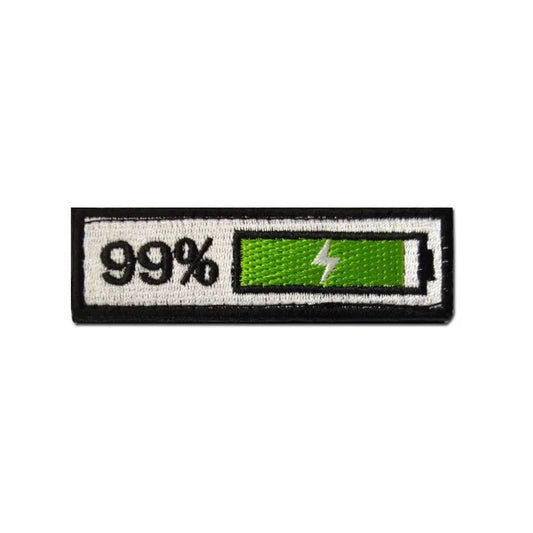 Batteriestand 99% Airsoft Patch Phone Battery Charge Softair Stoff Klett Aufnäher