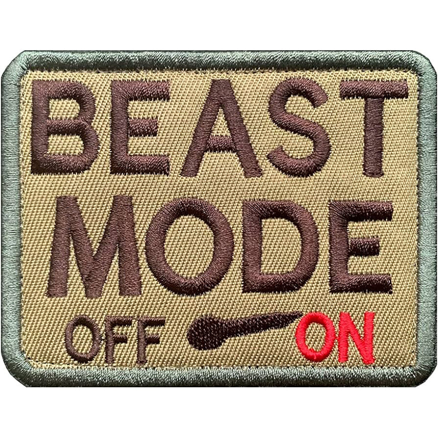 Beast Mode On Gym Airsoft Patch Crossfit Workout Velcro Patch