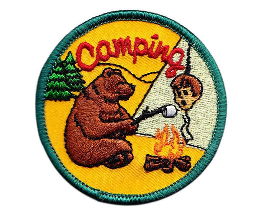 Camping Bushcraft Bär Klett Aufnäher Survival Patch