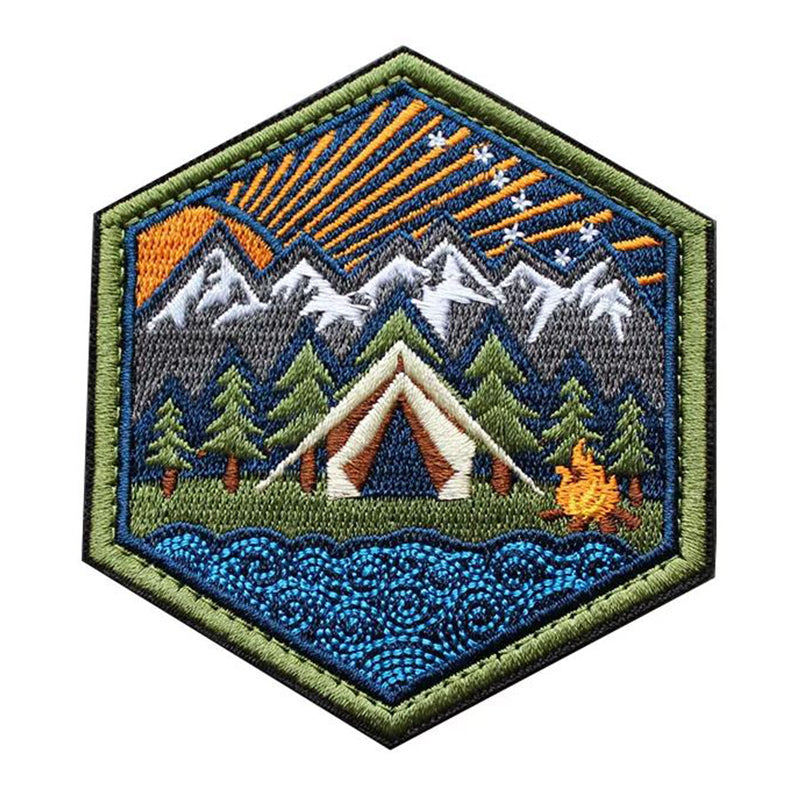 Camping Zelt Airsoft Patch Wandern Softair Klett Aufnäher