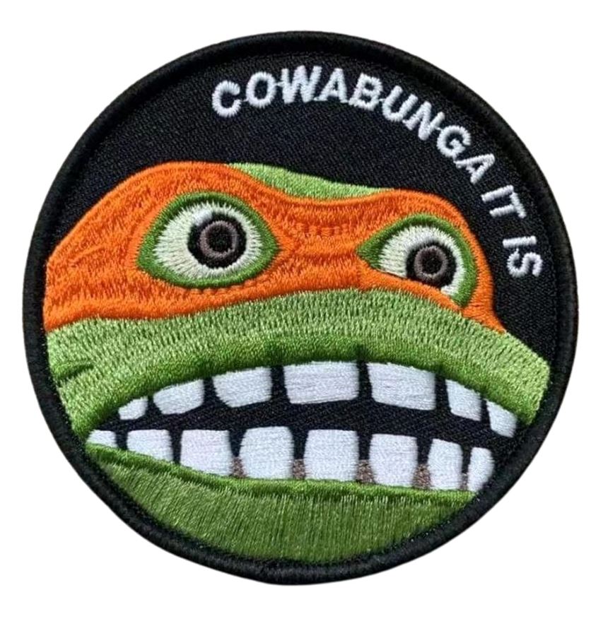 Cowabunga It Is Airsoft Patch Teenage Mutant Ninja Turtle Softair Klett Aufnäher