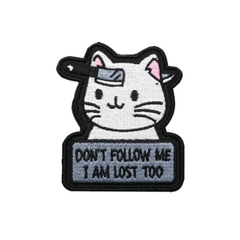 Don't follow me I am Lost Too Airsoft Patch Katze Airsoft Klett Aufnäher