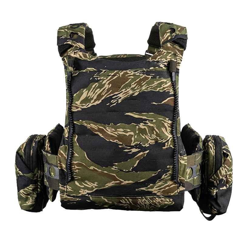 FCPC V5 Plate Carrier Full Set Replica – Modular Tactical Plate Carrier incl. Trauma Roll & GP Pouches | Tiger Stripe Camo