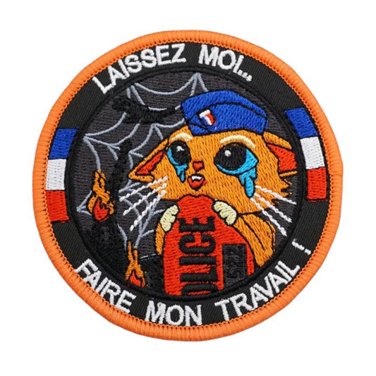 French Police Cat Velcro Patch Lassez Moi Faire Mon Travail Klett Aufnäher