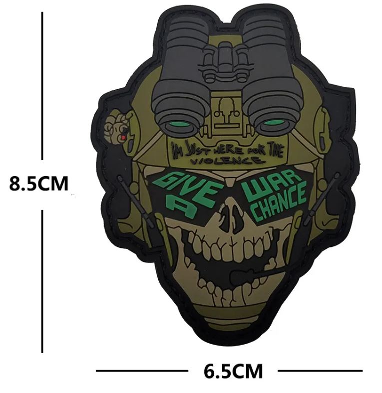 Give War A Chance PVC Skull Patch