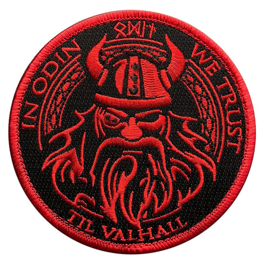 In Odin We Trust Til Valhal Viking Patch Wikinger Valhalla Klett Aufnäher