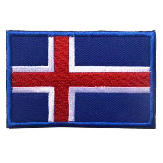 Island Flagge Velcro Patch Isländische Fahne Skandinavien Stoff Klett Aufnäher