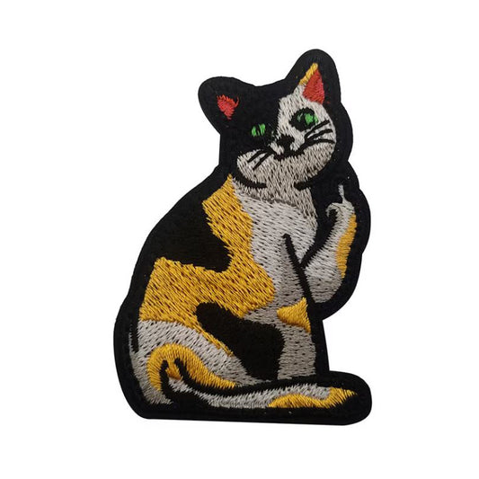 Katze Mittelfinger Airsoft Patch Kitty Cat Stinkefinger Softair Klett Aufnäher