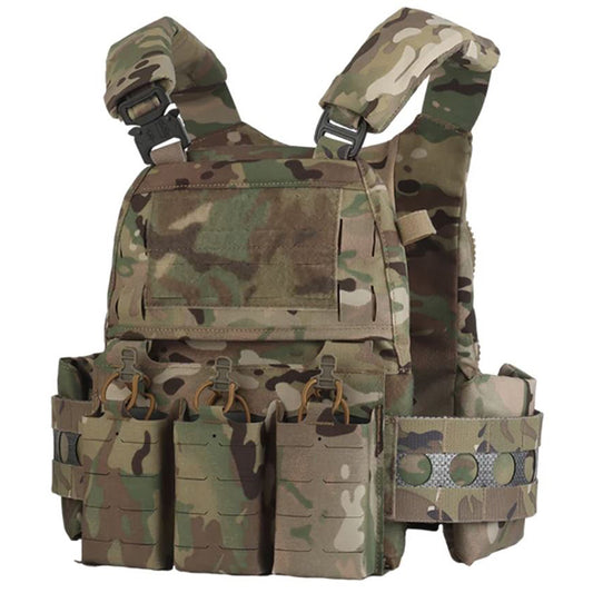 Modularer V5 Plate Carrier + KTAR Triple Flap (Replika-Set) – Schnellverschluss-Weste mit 5.56 Magazintasche