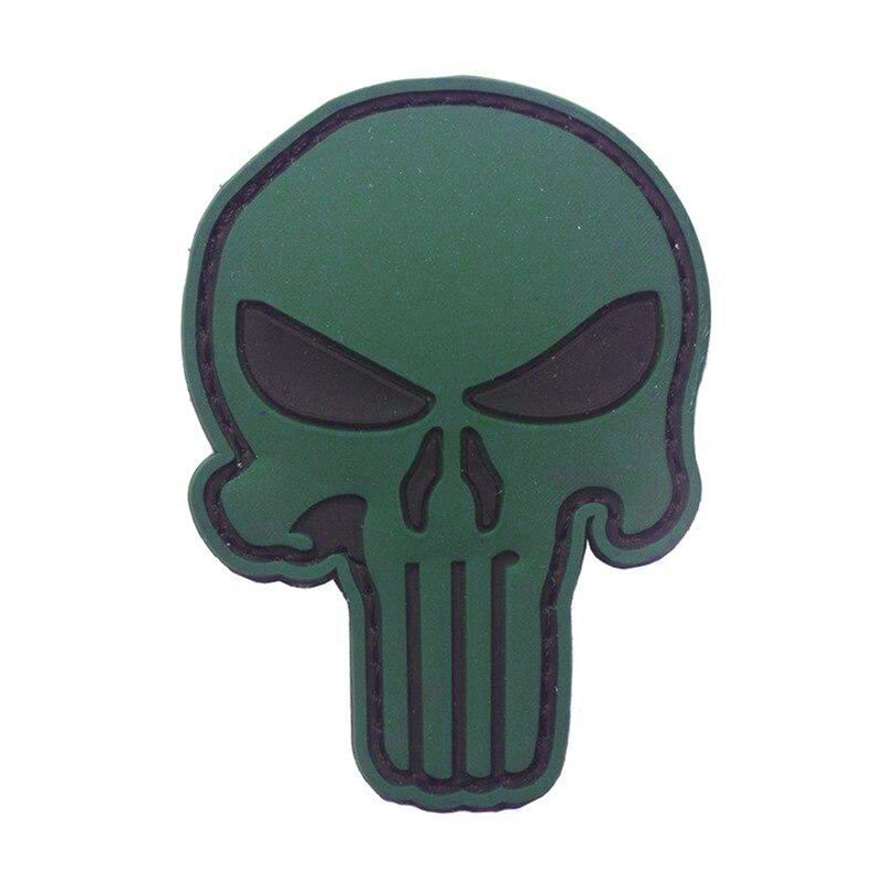 Marvel The Punisher Skull Softair Velcro Patch Airsoft PVC Klett Aufnäher Oliv