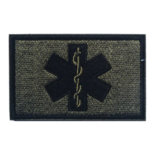 Medic Star of Life Airsoft Patch Sanitäter Stern Stoff Softair Aufnäher Oliv