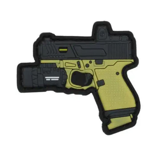 Miniatur Glock Airsoft PVC Patch Pistole Softair Klett Aufnäher