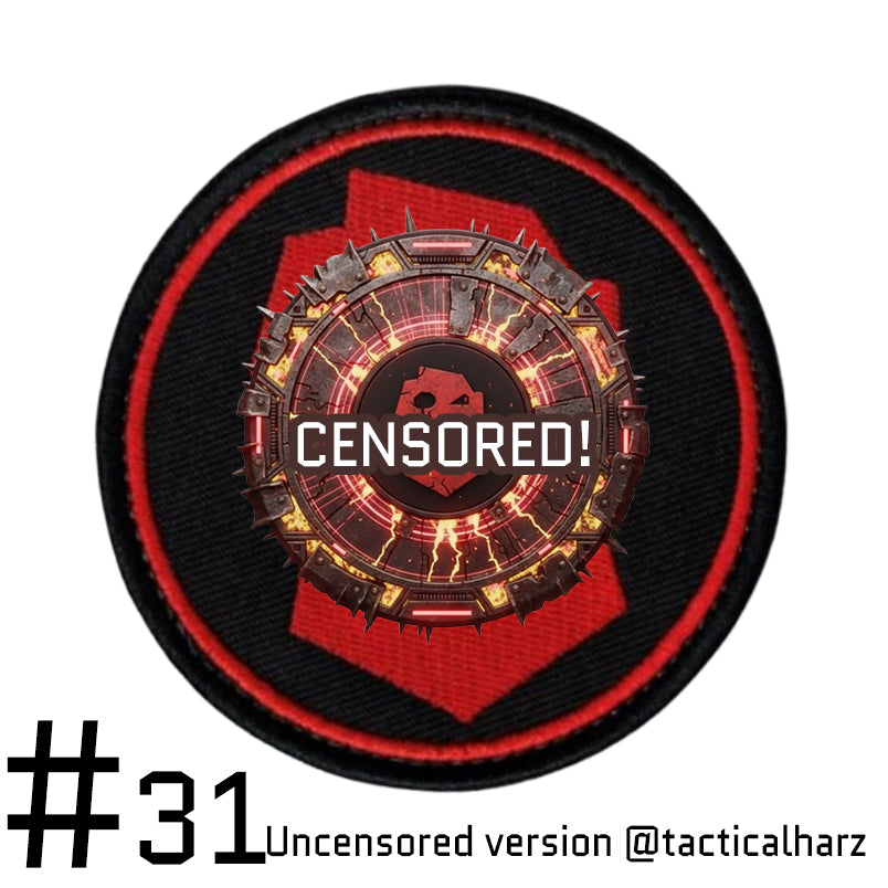 #31 Greenskinz Red Skull Emblem Round Velcro Patch TAC-HAMMER