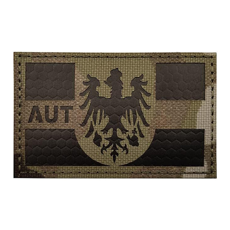 Österreich Infrarot Flagge Velcro Patch AUT Bundesheer Multicam Klett Aufnäher