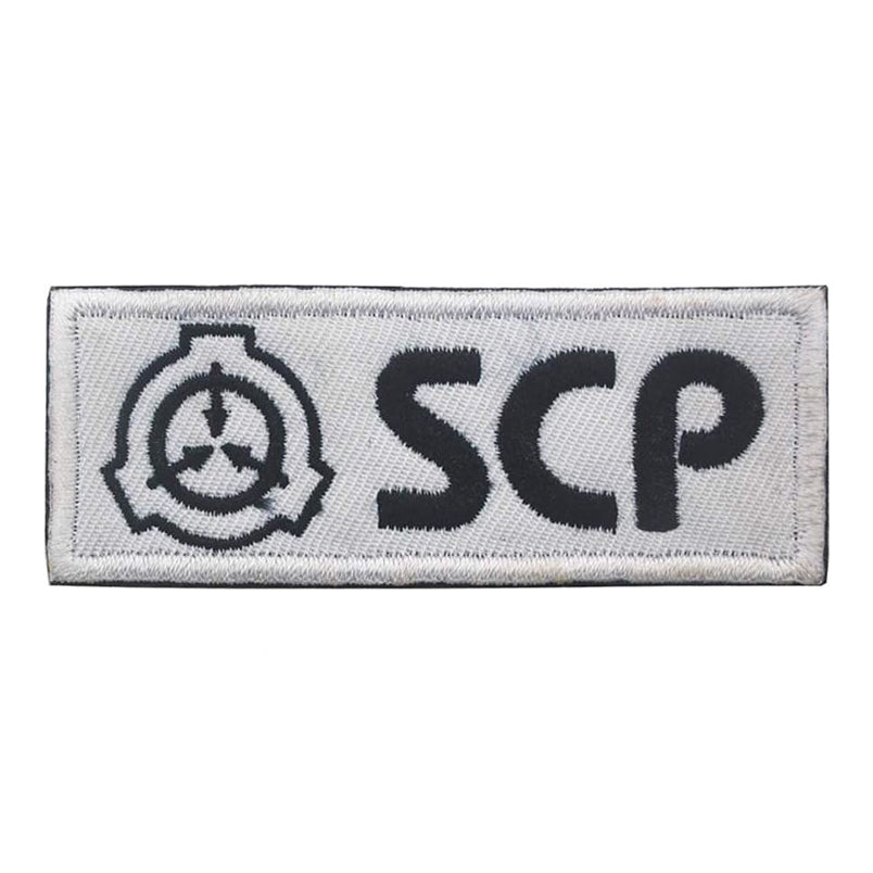 SCP Airsoft Patch Special Containment Procedures Foundation Logo Klett Aufnäher Weiß