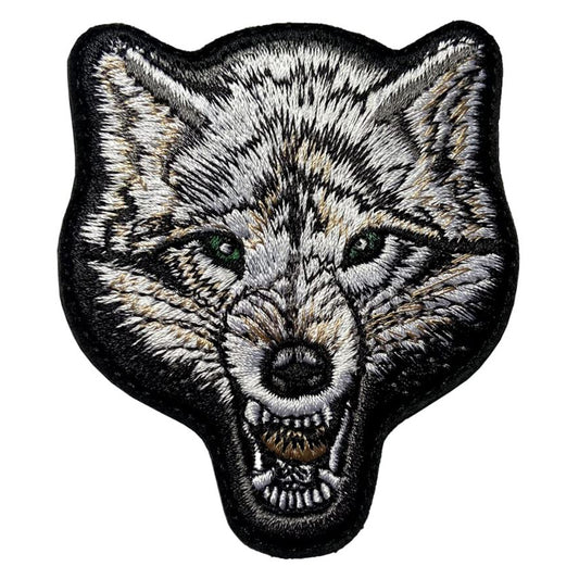 Sibirischer Wolf Airsoft Patch Wolfskopf Softair Klett Aufnäher