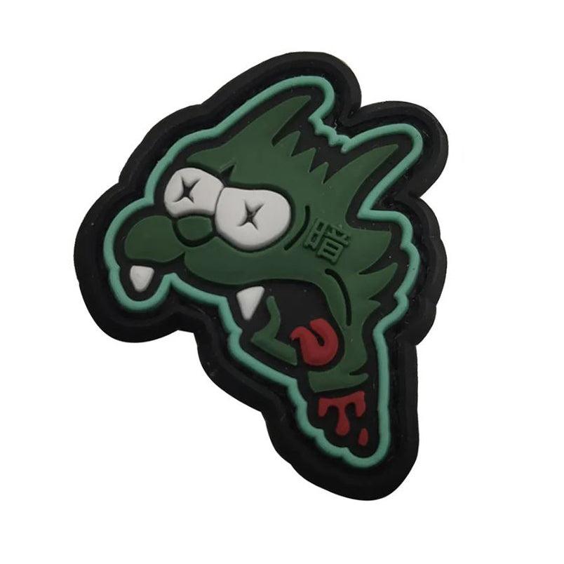 Simpsons Cartoon Cat PVC Velcro Patch Scratchy Zombie Halloween Velcro Patch Green