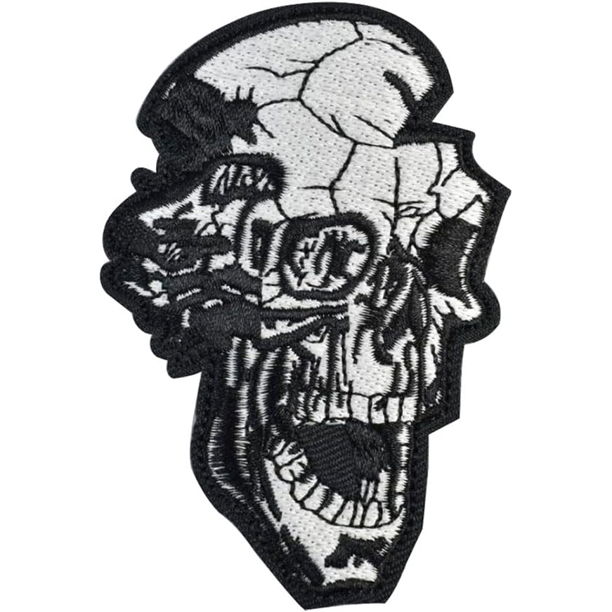 Smashed Skull Airsoft Patch Totenkopf Softair Klett Aufnäher